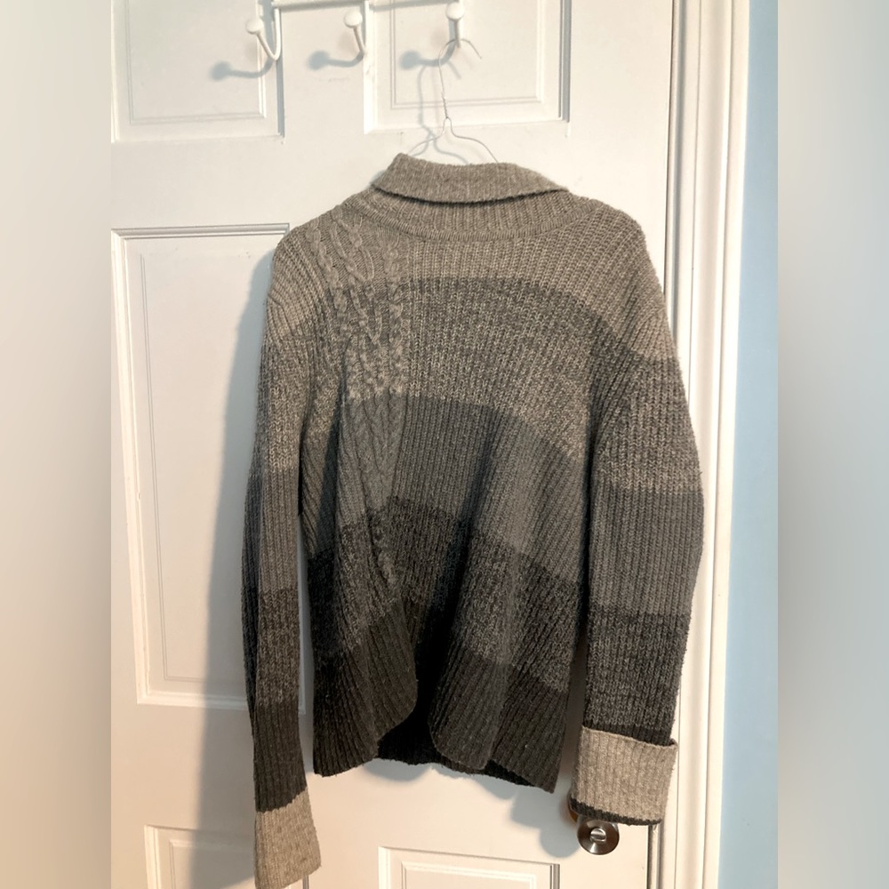 Title Nine Womens Medium Cable Knit Turtleneck Ombre Sweater